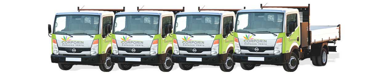 Flotte de camions Corporin Espaces Verts